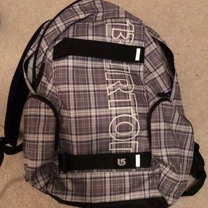 Like new Burton plaid backpack